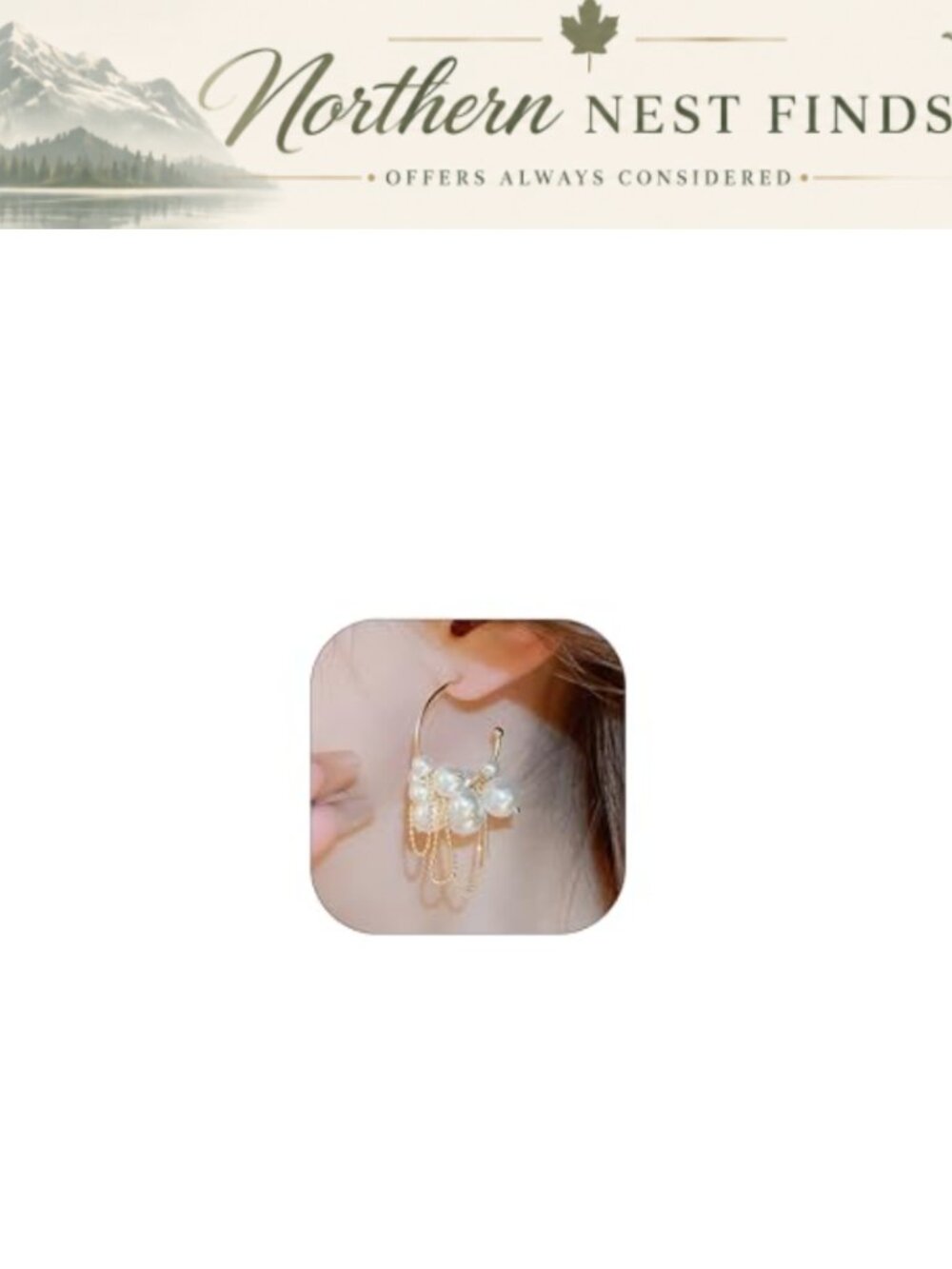 Chunky Gold Hoop Earrings with Pearl Accent Trendy Statement Jewelry Gift